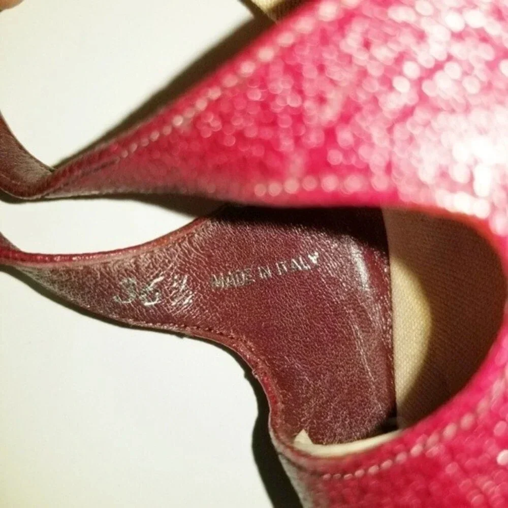 Burberry 36.5 Criss-cross Leather Platform Sandals Made‎ In Italy